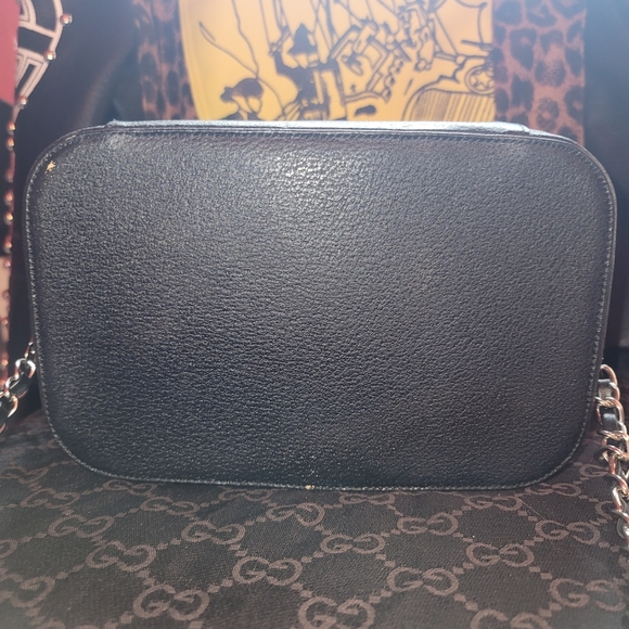 Gucci Cat Pebbled Leather Black Vanity Case Toiletry Case 2way Shoulder Bag - Picture 12 of 16